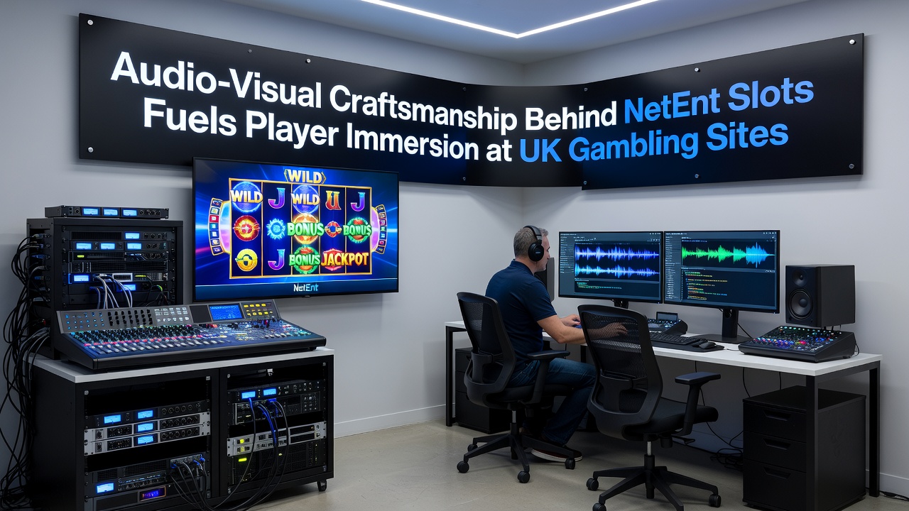 Close-up of NetEnt slot audio controls and visual effects during a bonus feature