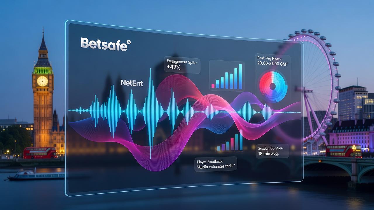 Betsafe platform interface highlighting NetEnt audio features in slot games