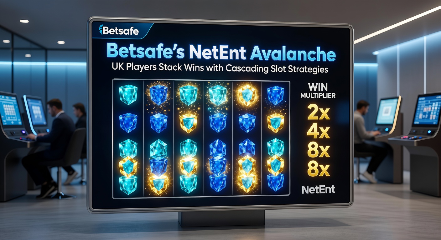 Vibrant NetEnt Avalanche reels cascading symbols into explosive chain reactions on Betsafe platform, showcasing multiplier builds for UK players