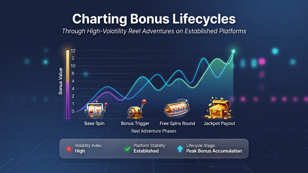Visual representation of bonus lifecycle stages in high-volatility slot games on established platforms