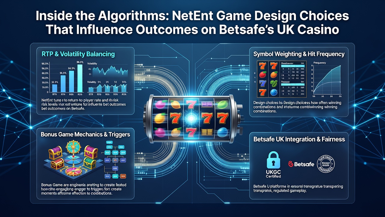 NetEnt slot algorithm visualization showing RNG patterns and symbol distribution on Betsafe platform