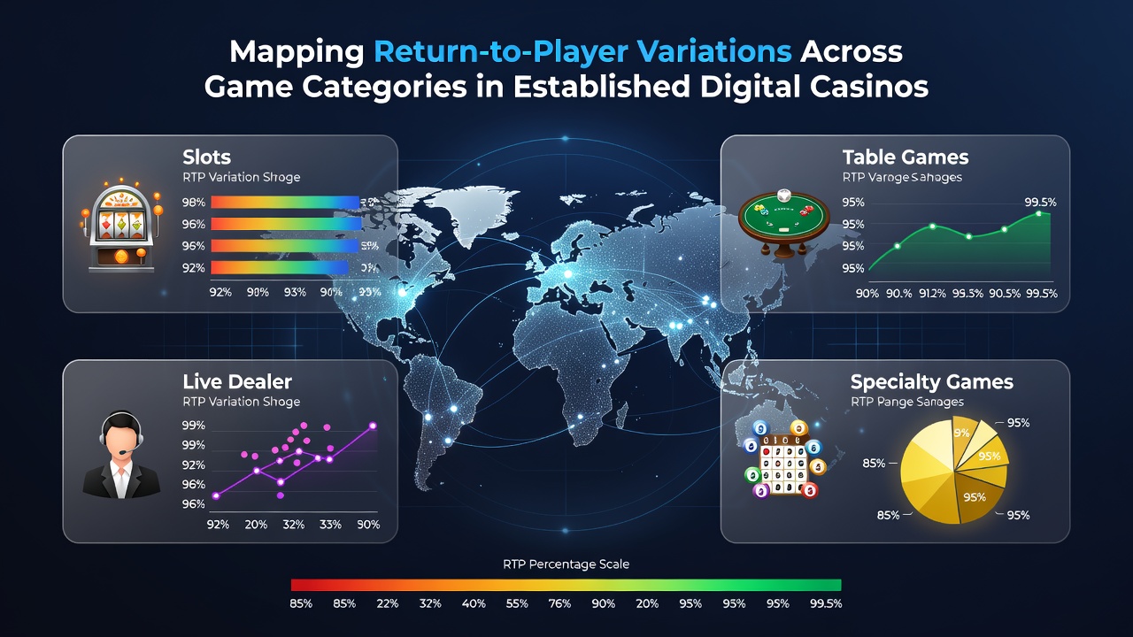 Analytics dashboard comparing RTP statistics across casino game categories