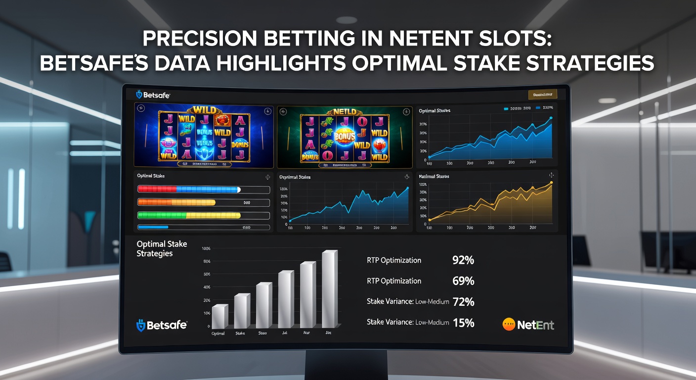 Infographic from Betsafe illustrating optimal stake curves for various NetEnt slots, with win probability peaks marked