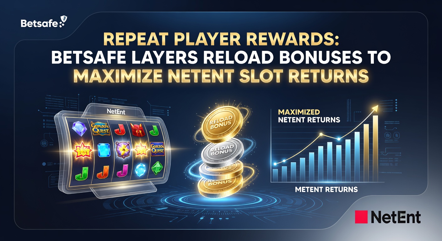Betsafe interface showing layered reload bonus offers alongside NetEnt slot thumbnails, highlighting deposit matches and free spins for loyal players