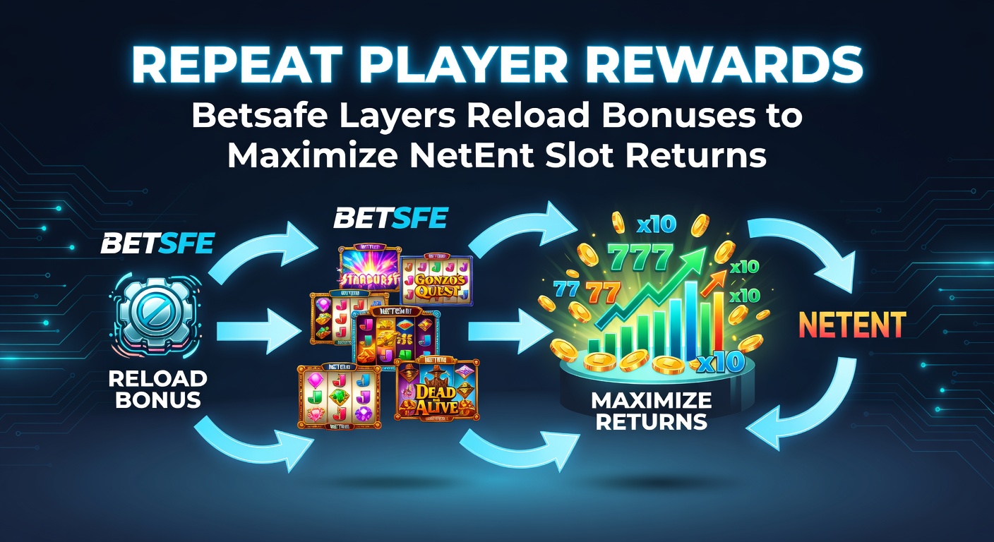 NetEnt slot screen from Gonzo's Quest at Betsafe, displaying avalanche multipliers building during a bonus-funded spin streak from layered reloads