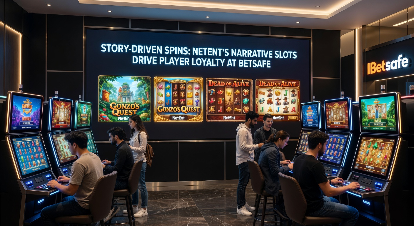Infographic displaying player retention metrics for NetEnt narrative slots at Betsafe, highlighting spikes in March 2026