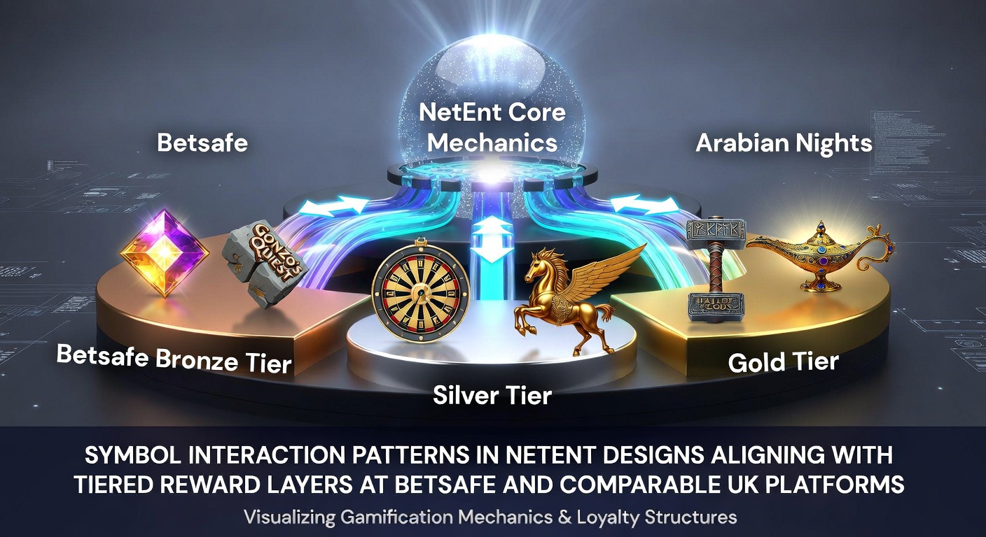 NetEnt slot symbol interactions and tiered reward alignment diagram