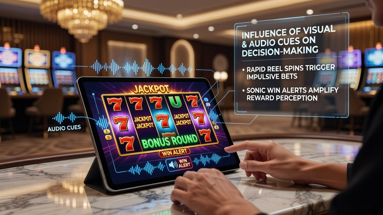 Visual representation of colorful slot machine interfaces with animated symbols and lighting effects that capture player attention during sessions