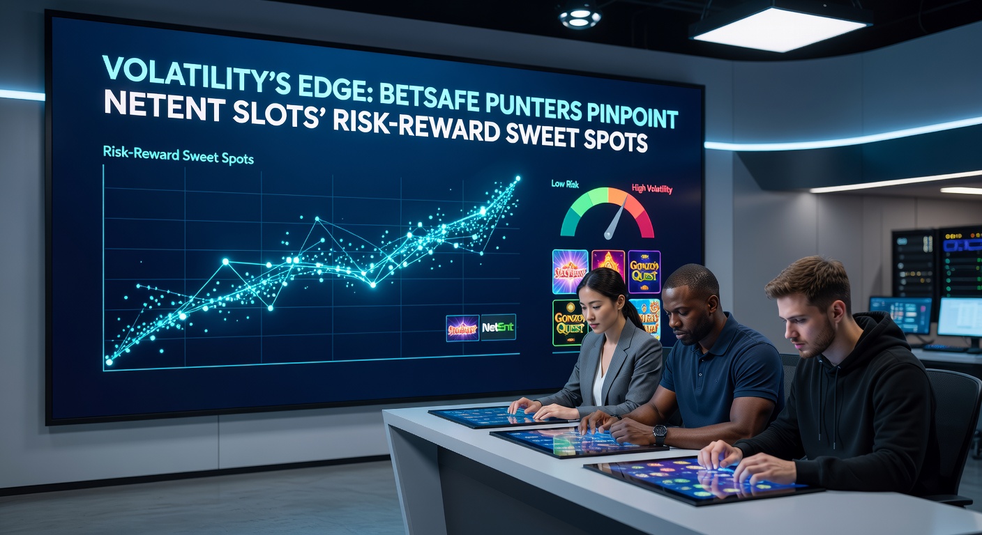 Betsafe dashboard screenshot displaying NetEnt slot volatility graphs with player win curves peaking at optimal bet levels